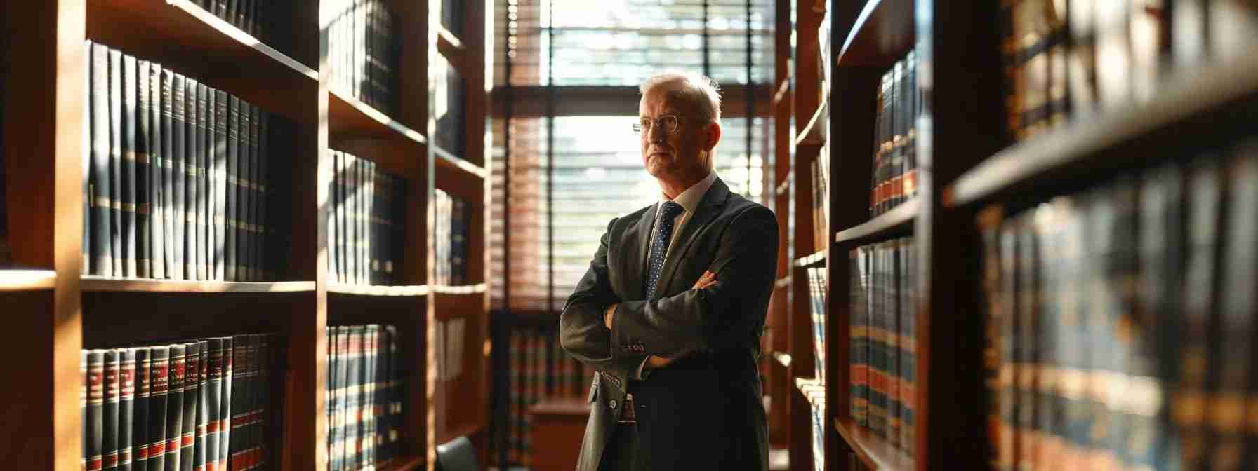 a-a-determined-lawyer-stands-conf-b0219bdd-d8a1-4fa0-88d2-956e2f2f9fde.webp a determined lawyer stands confidently in a sleek, modern law office, surrounded by imposing bookshelves filled with legal texts, a window casting sharp afternoon light that highlights the importance of criminal defense strategies against a backdrop of urban new jersey.