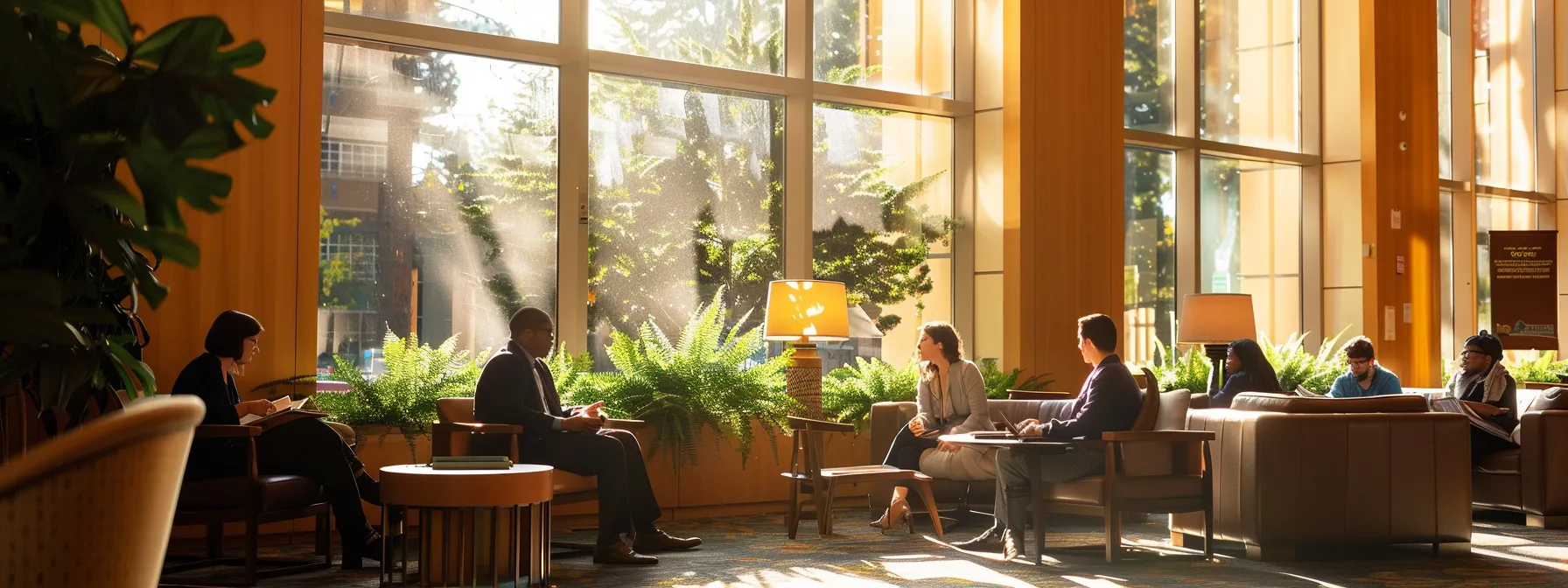 a warm, inviting immigration law office, with a diverse group of individuals engaged in a hopeful conversation, illuminated by soft, natural light filtering through large windows, symbolizing access to affordable legal support and pathways to citizenship. a warm, inviting immigration law office, with a diverse group of individuals engaged in a hopeful conversation, illuminated by soft, natural light filtering through large windows, symbolizing access to affordable legal support and pathways to citizenship.