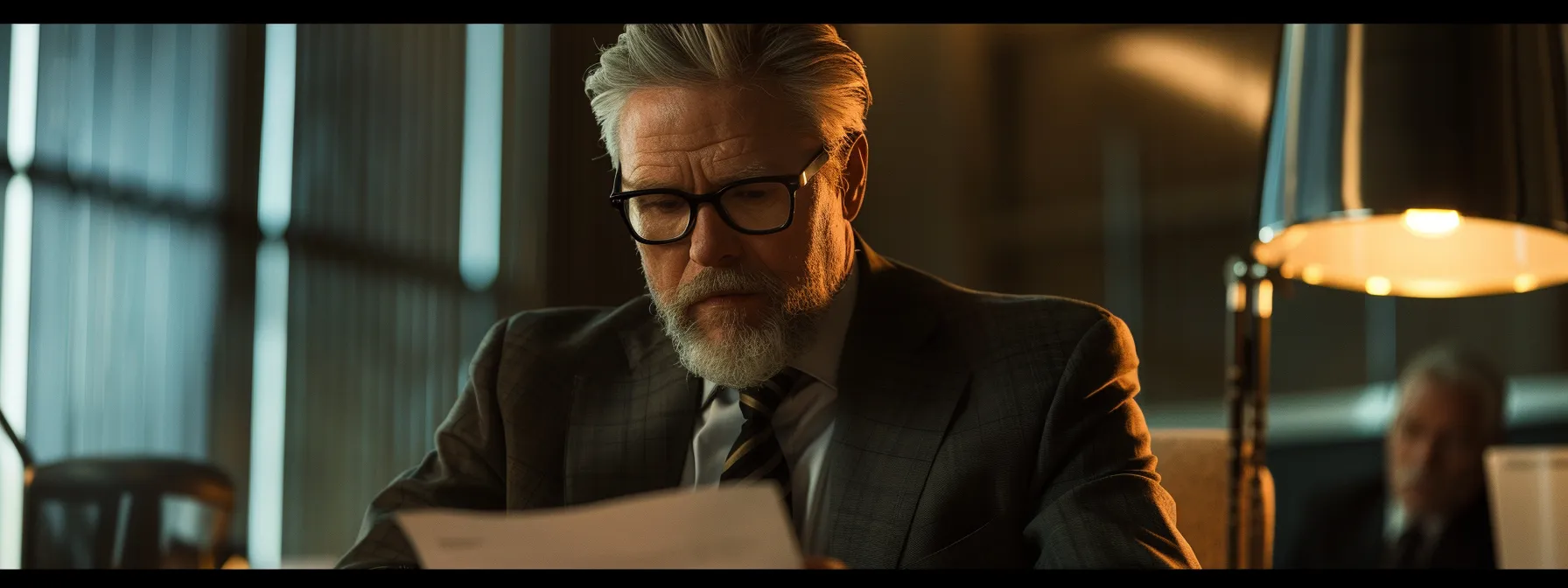 a focused attorney in a modern conference room, surrounded by case files and legal documents, intensely discussing potential case resolutions and client options with a concerned client, illuminated by warm overhead lighting that casts a professional ambiance.