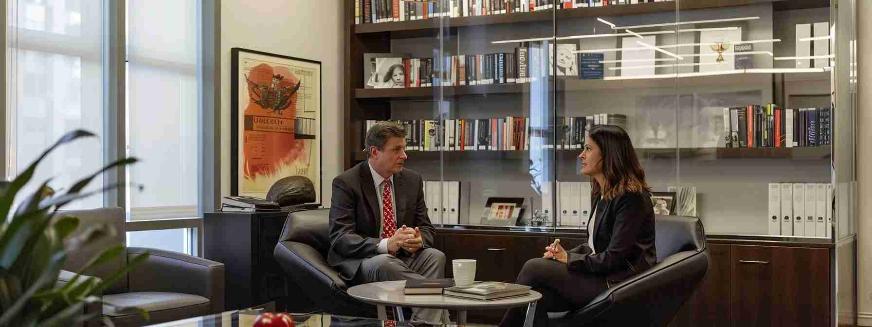 a sleek, modern office setting showcases a focused discussion between an attorney and a client, with a prominent display of immigration law materials highlighting the complexities and risks associated with green card applications. a sleek, modern office setting showcases a focused discussion between an attorney and a client, with a prominent display of immigration law materials highlighting the complexities and risks associated with green card applications.